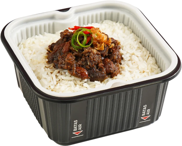 Nasi Rendang Sapi setelah dipanaskan